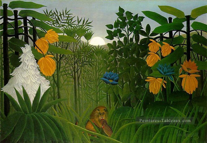 Le Repast du Lion Henri Rousseau post impressionnisme Naive primitivisme Peintures à l'huile